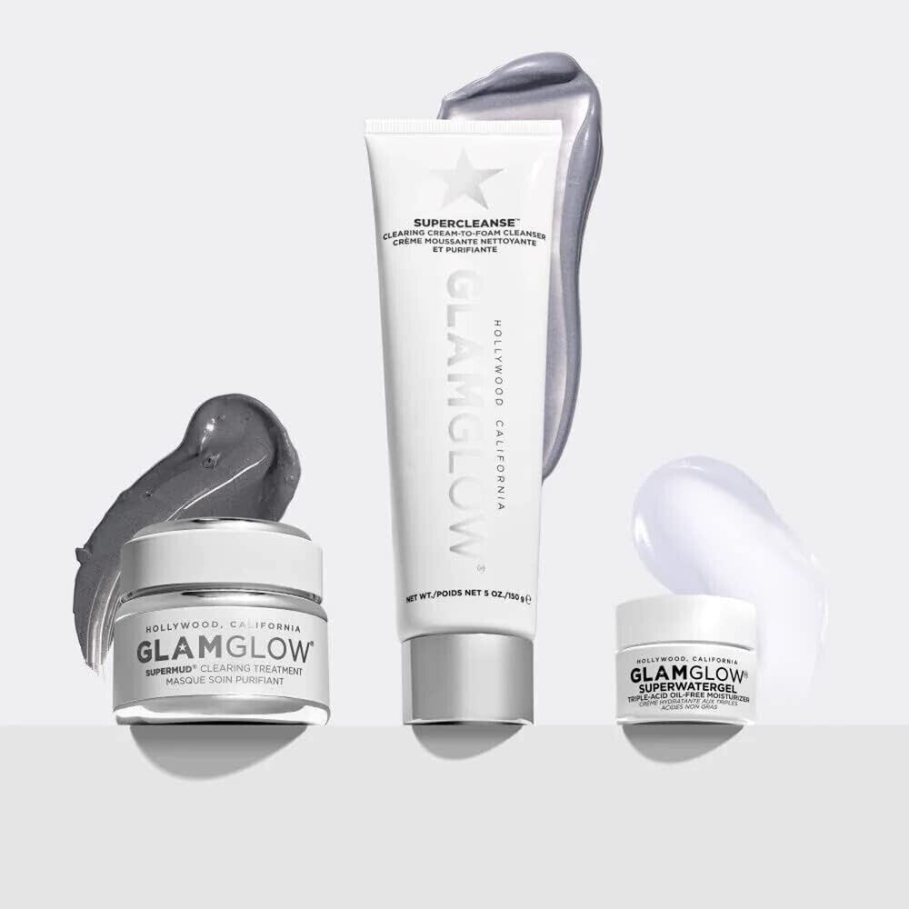 Glam Glow Pore Parazzi Clear Skin In a Flash Set Mask Cleanser $97 MSRP 3 In 1 - Picture 2 of 10